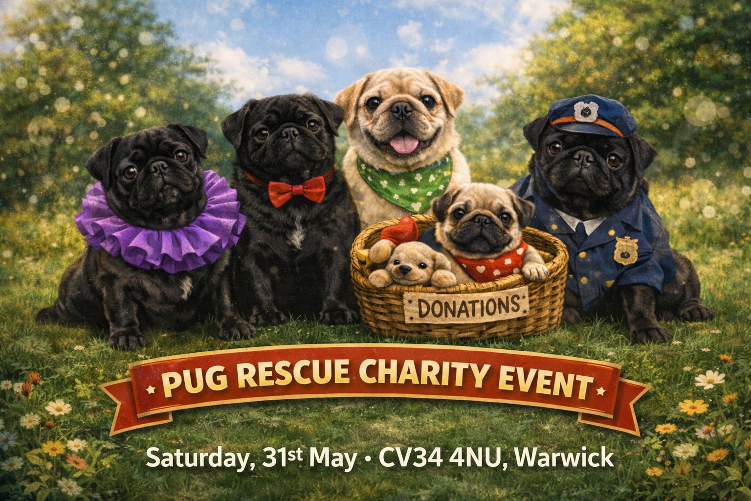 🐾 Pug Rescue Charity Event- PoppyPawz