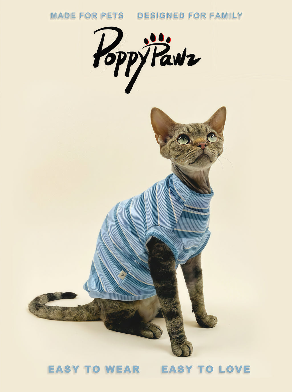 Cotton Striped Cat T-Shirt
