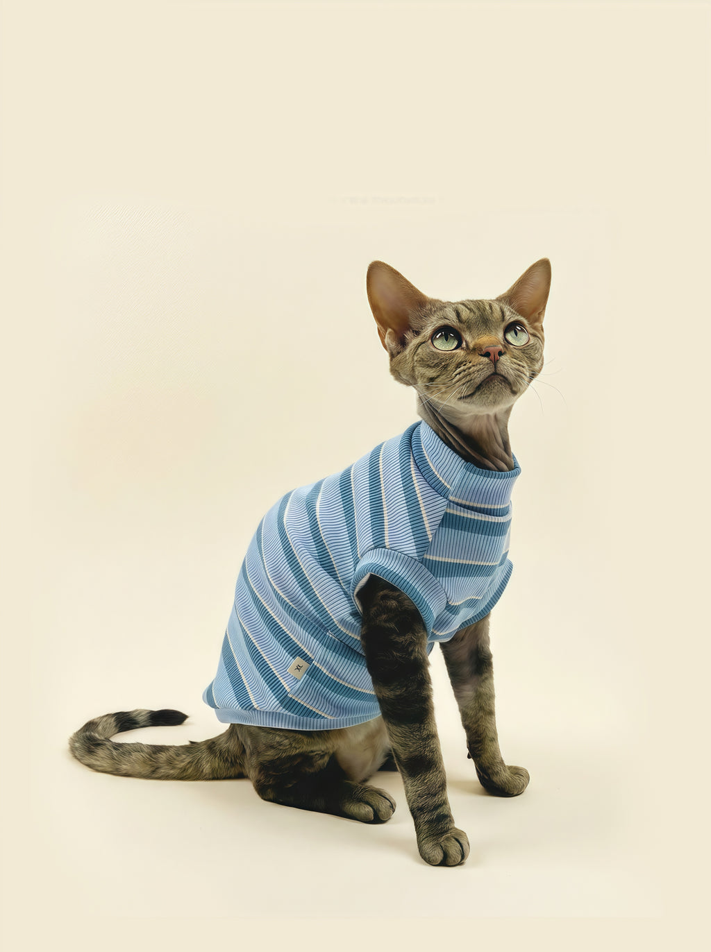 Cotton Striped Cat T-Shirt