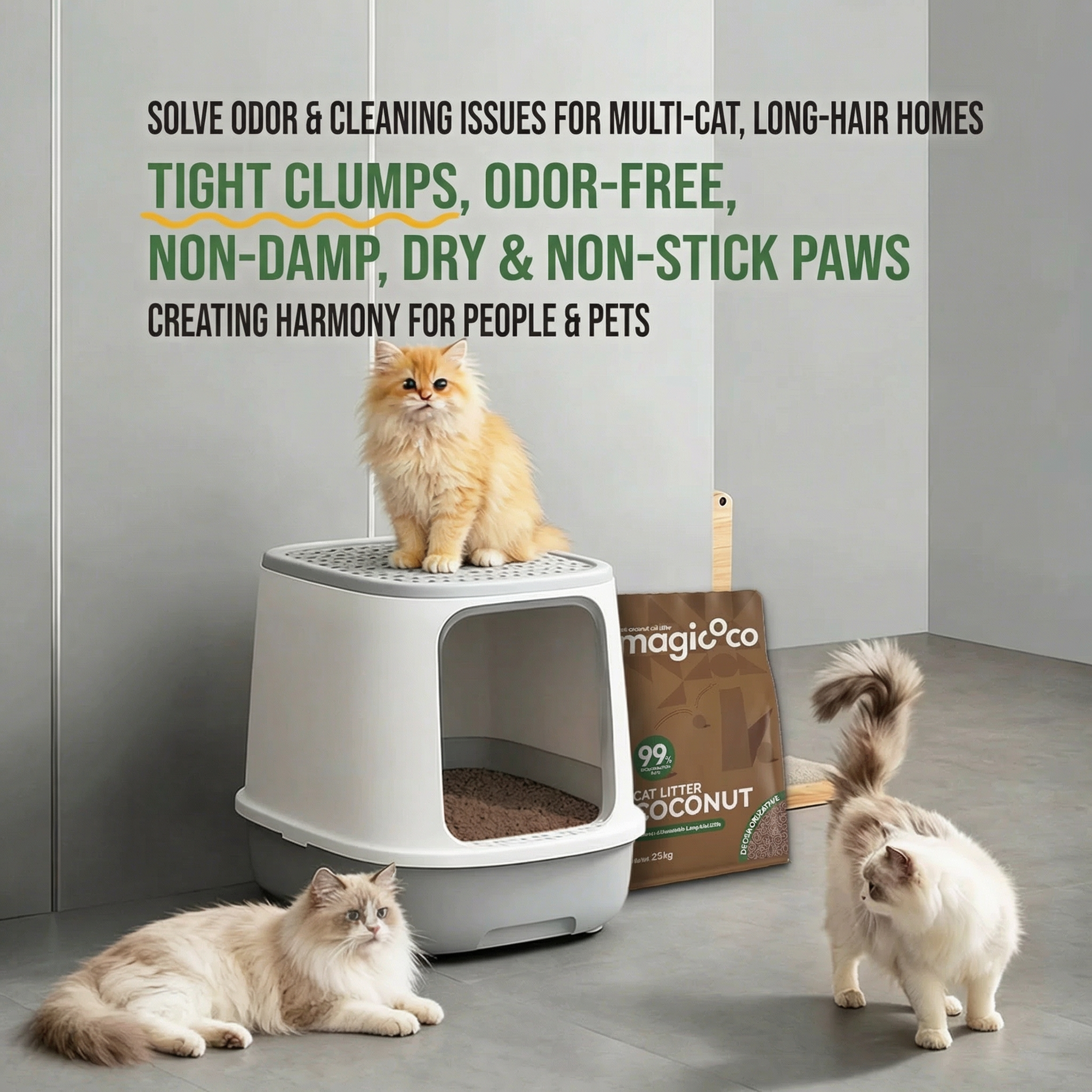 Coconut Natural Clumping Cat Litter (2.3kg)