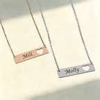 Personalised Engraved Heart Bar Necklace