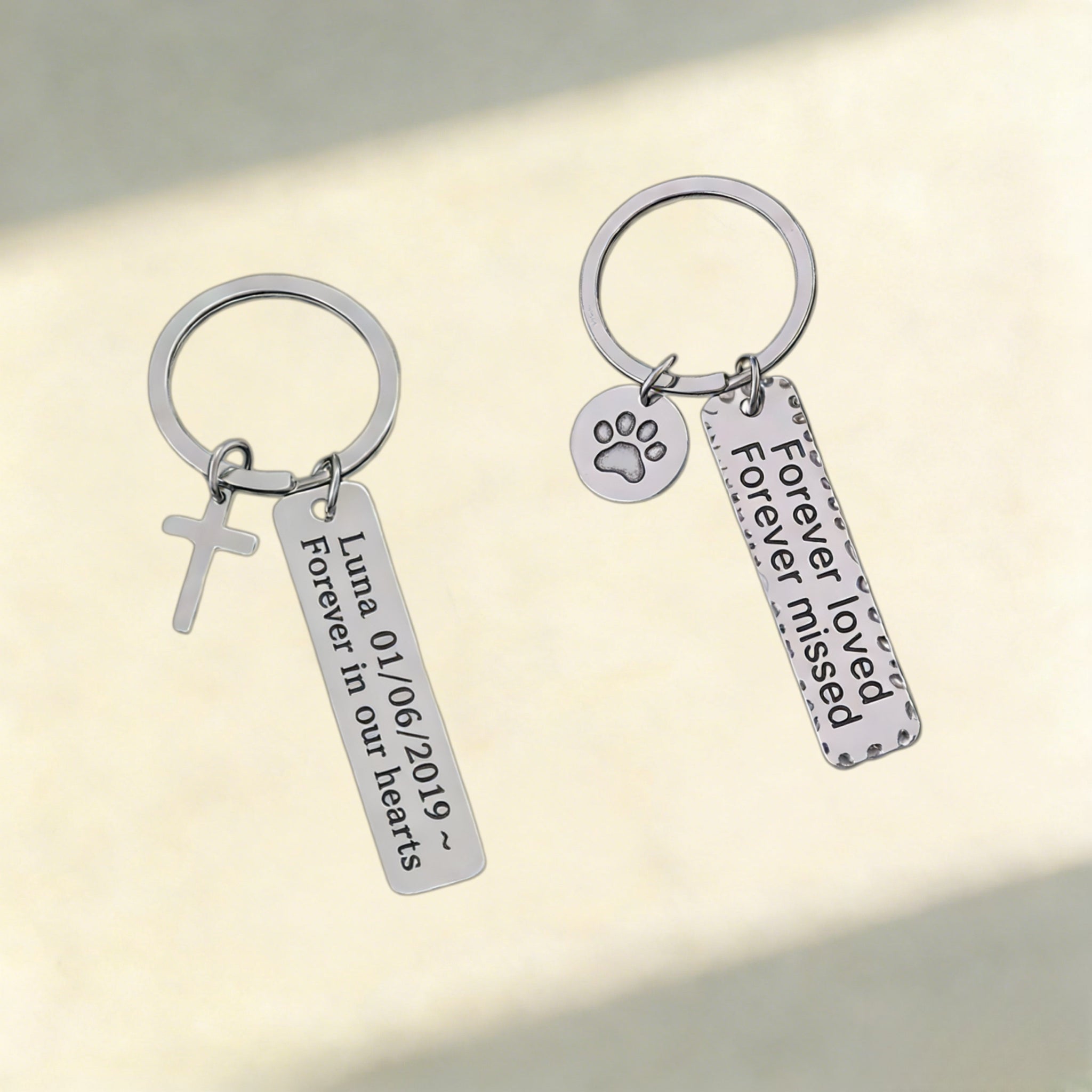 Personalised Engraved Bar & Disc Keychain