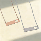 Personalised Engraved Heart Bar Necklace