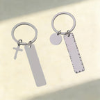 Personalised Engraved Bar & Disc Keychain