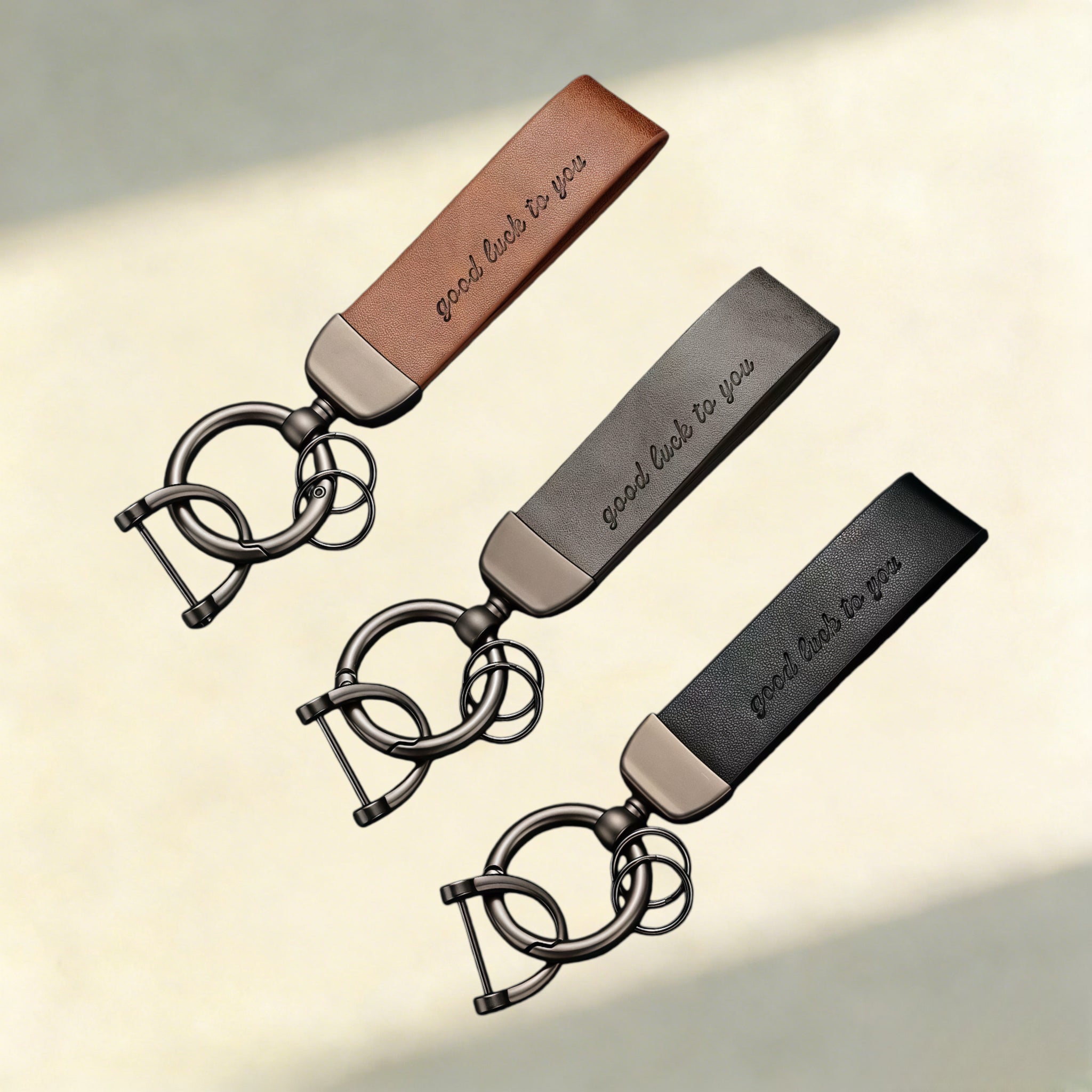 Custom Engraved Leather Keychain