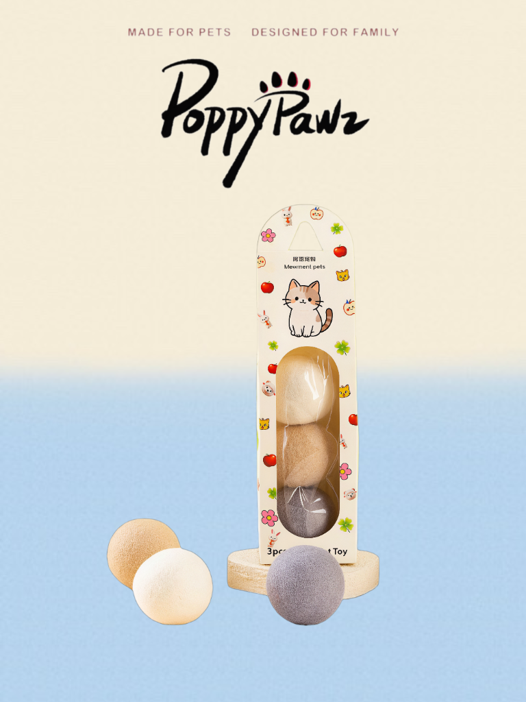 Natural Wool Cat Chase Ball