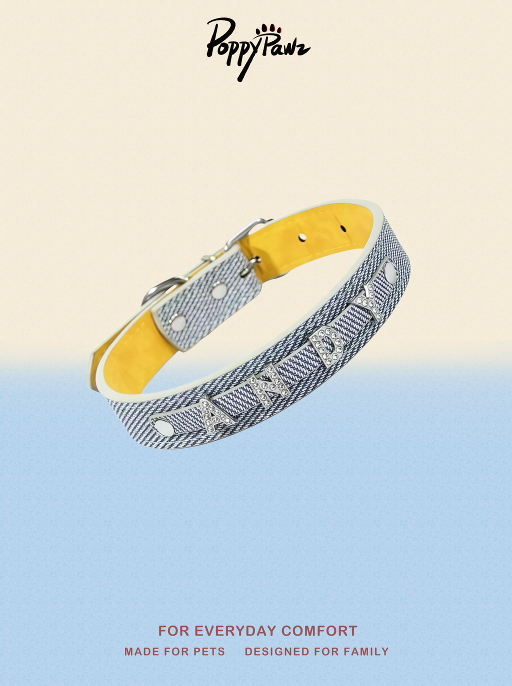 Custom Letter Leather Pet Collar