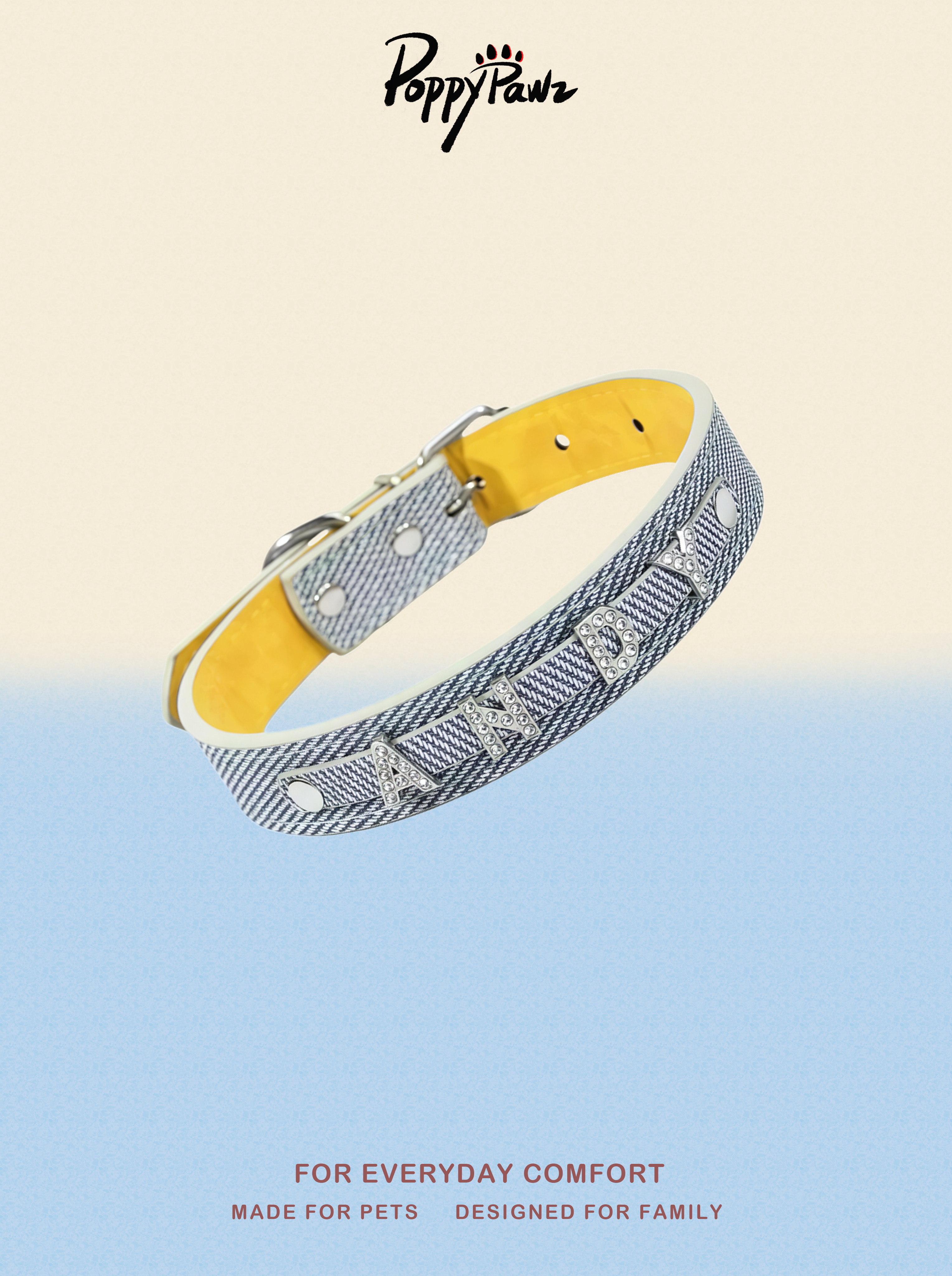 Custom Letter Leather Pet Collar