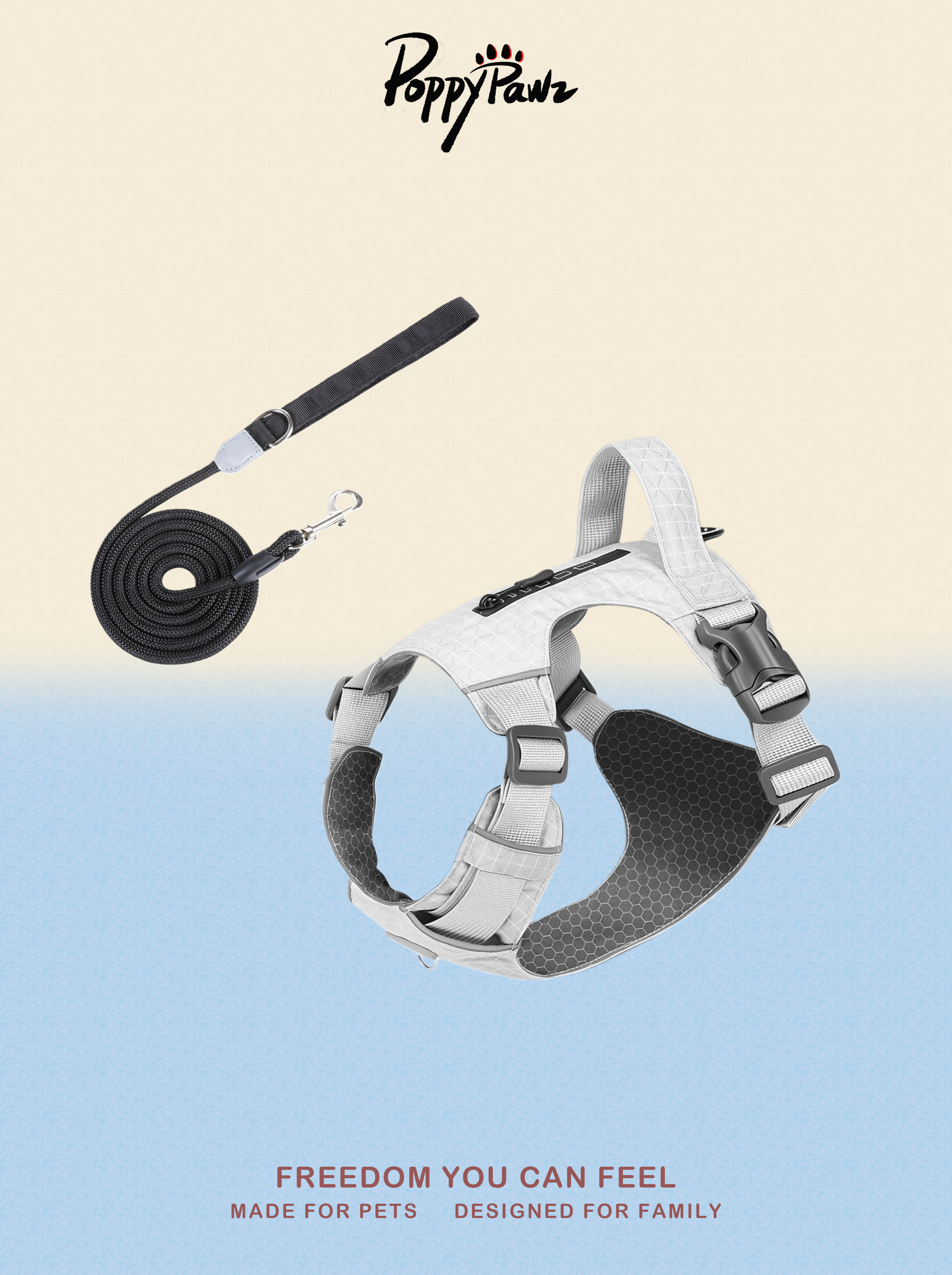 Reflective No-Pull Dog Harness and Lead Set