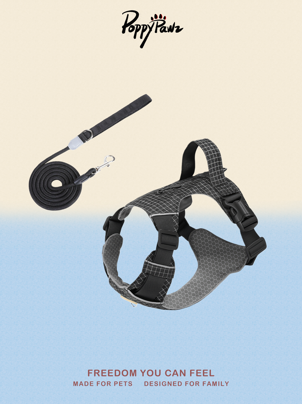Reflective No-Pull Dog Harness and Lead Set