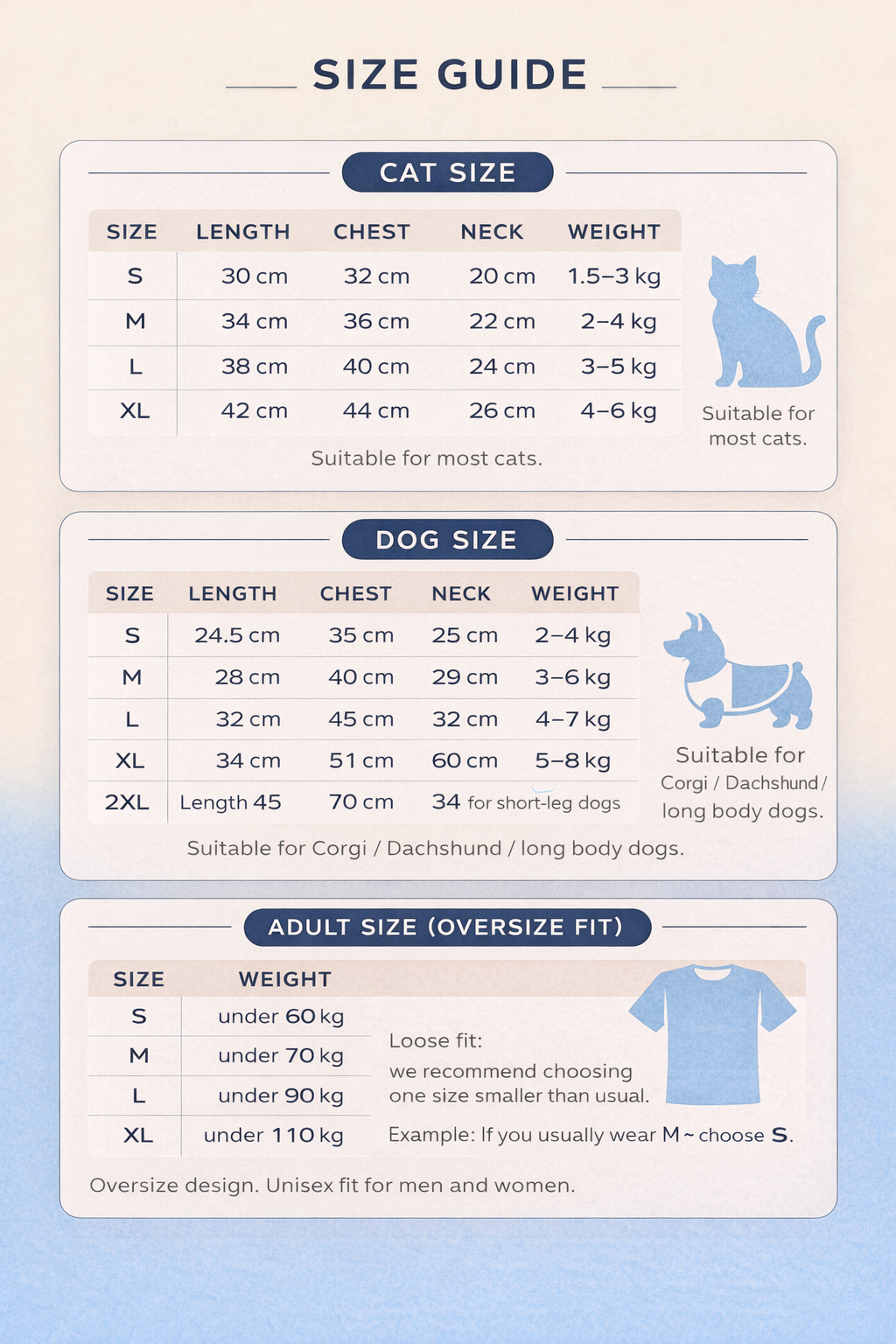 Family Matching T-Shirt Set Navy Blue & White