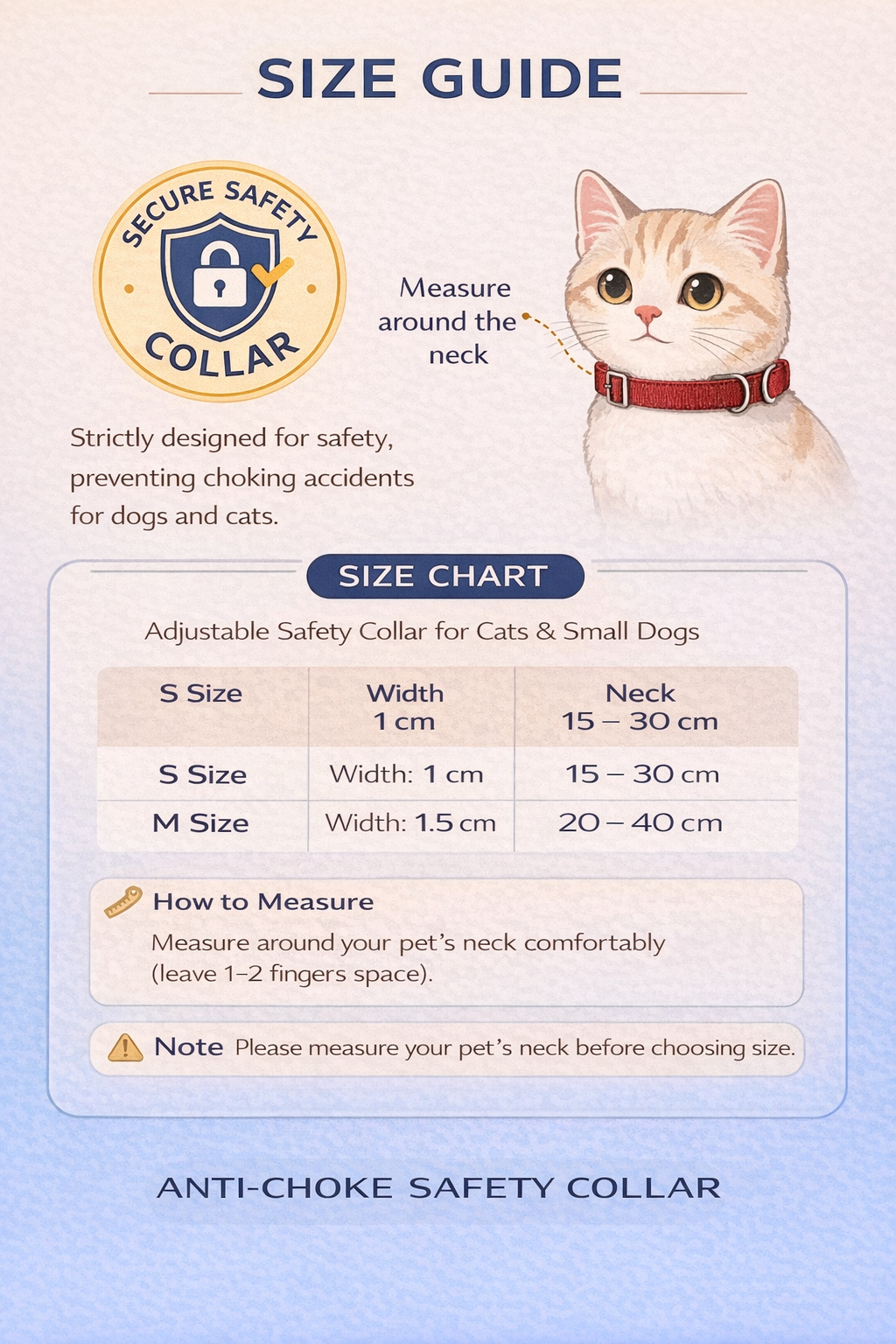 Soft Elastic Breakaway Cat Collar with Safety Buckle