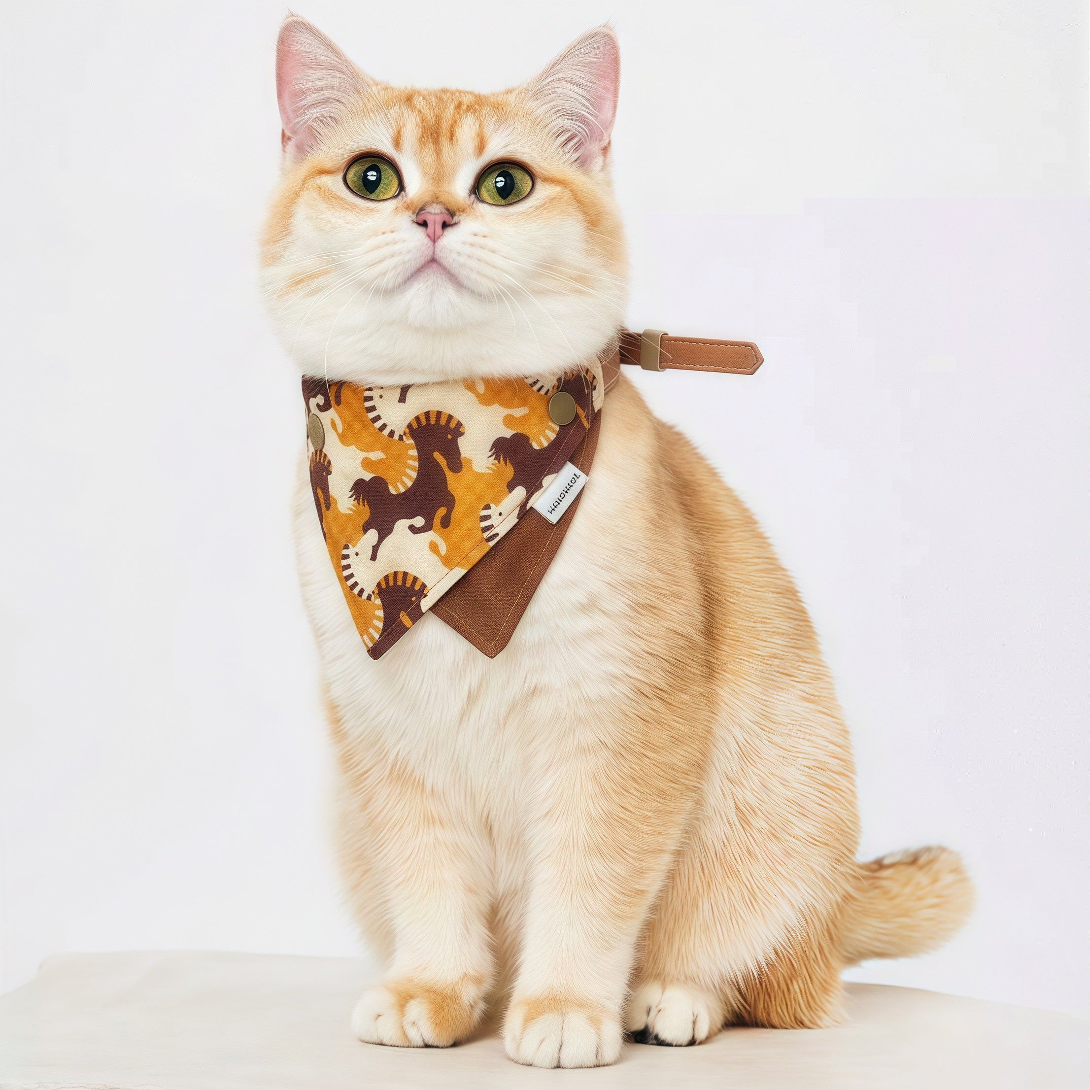 Adjustable Cotton Pet Bandana Collar with ID Tag