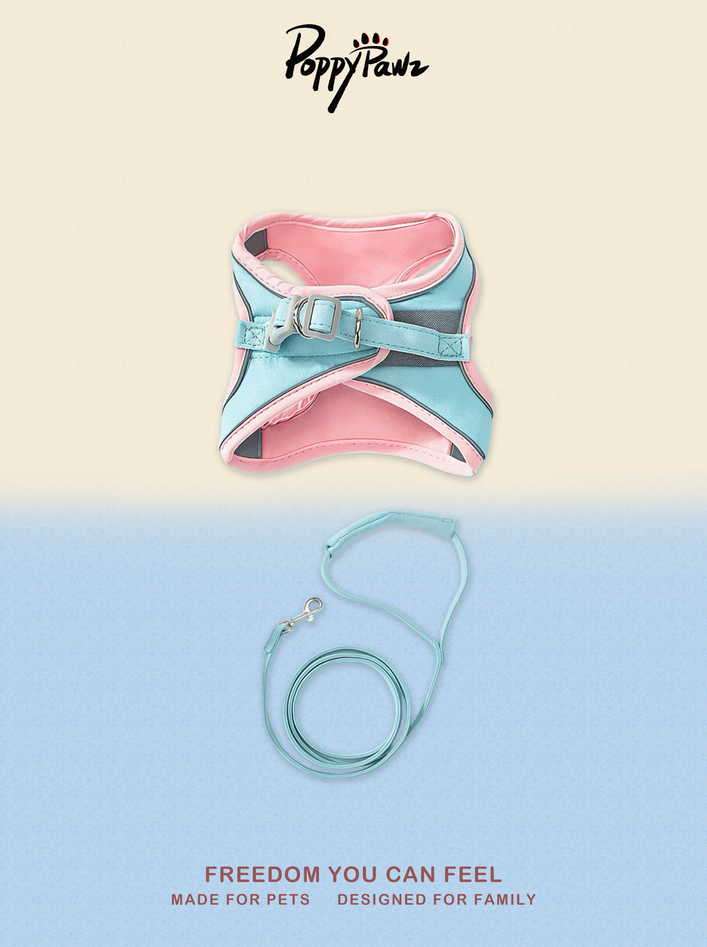 Suede Cat Harness and Lead Set