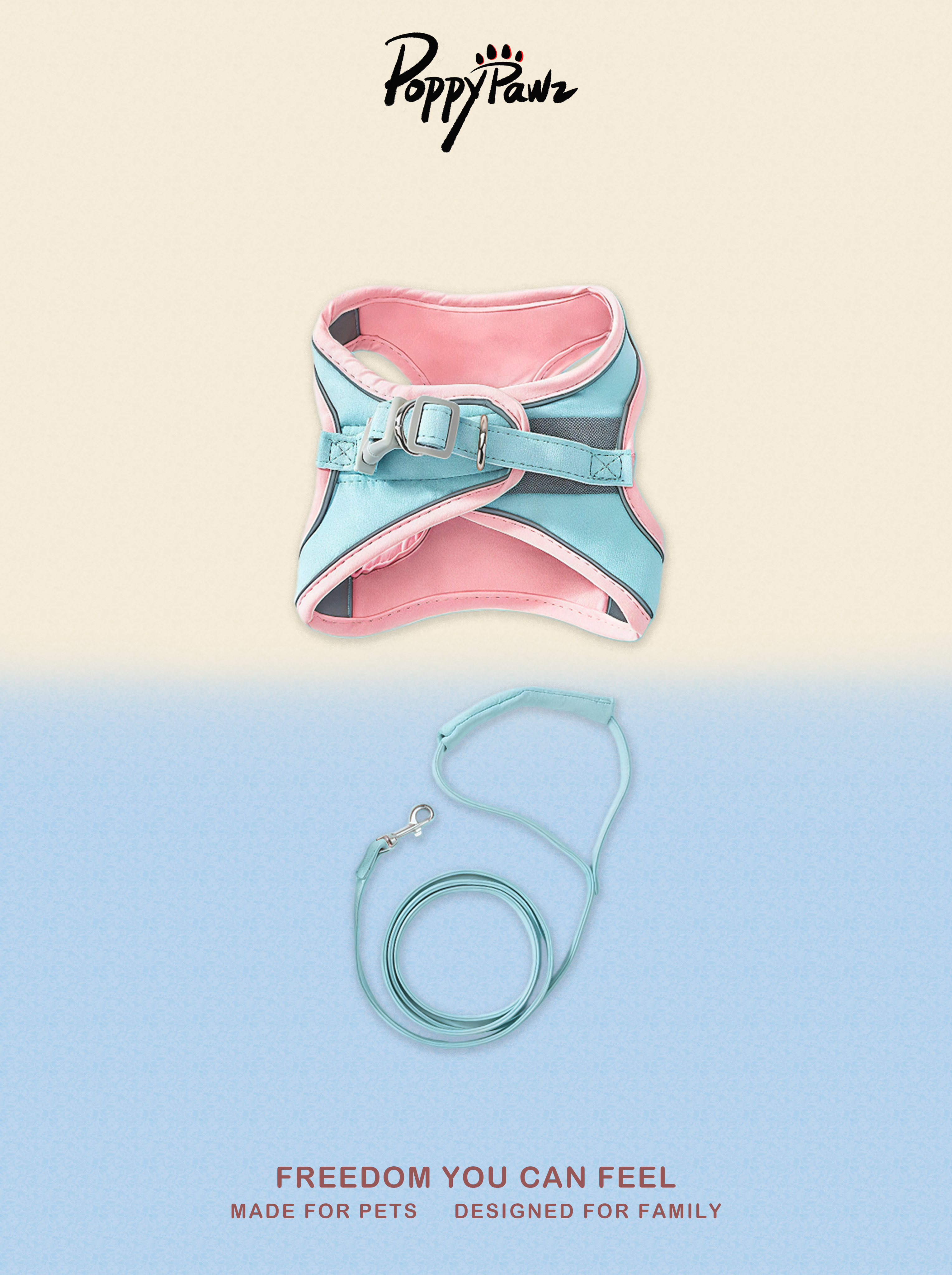 Suede Cat Harness and Lead Set