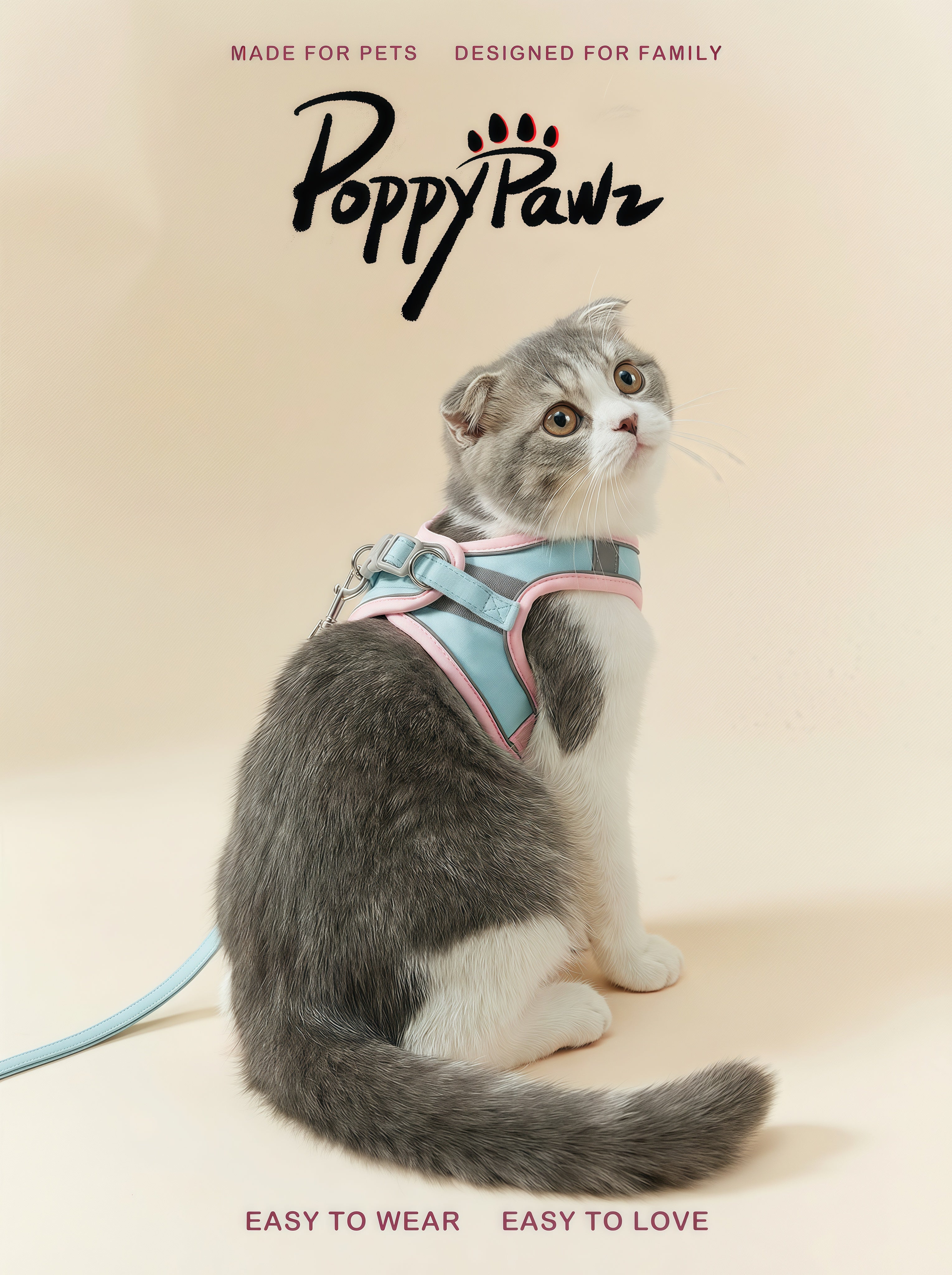 Suede Dog & Cat Harness and Lead Set