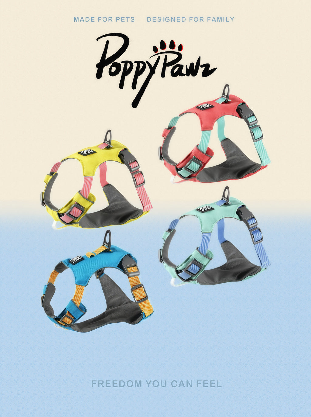 Lightweight Waterproof Dog Harness and Lead Set with ID Tag