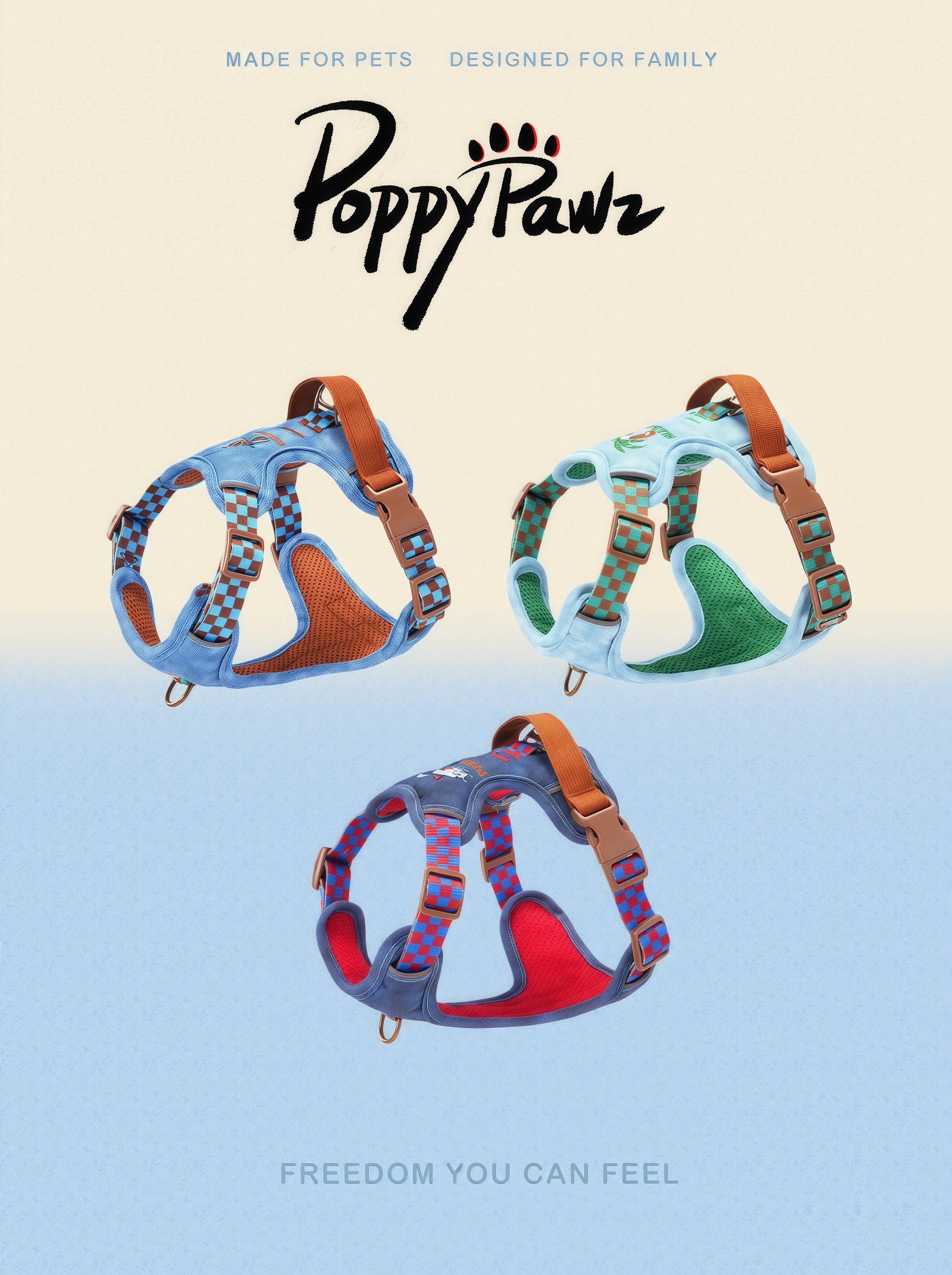 Denim Dog Harness and Lead Set