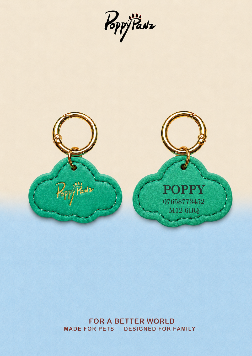 Personalised ID Tag Forest Green*