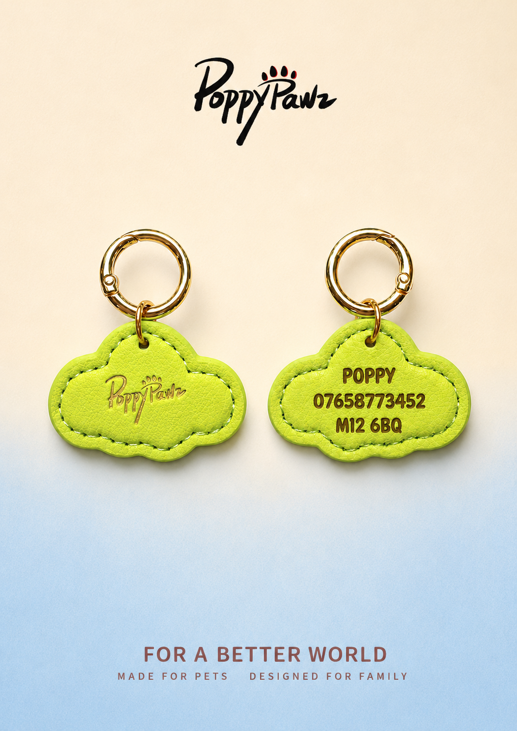 Personalised ID Tag Lemon Green*